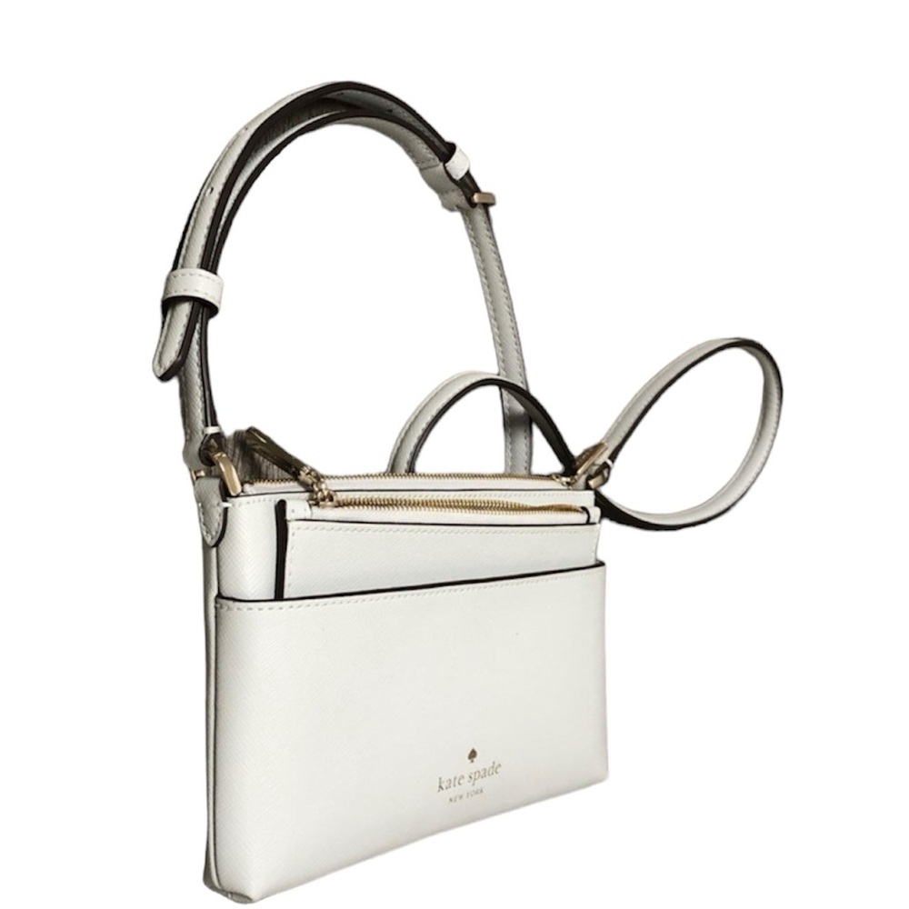 Kate Spade New York Sadie Women’s Crossbody Bag & Pouch Platinum Gray NWOT